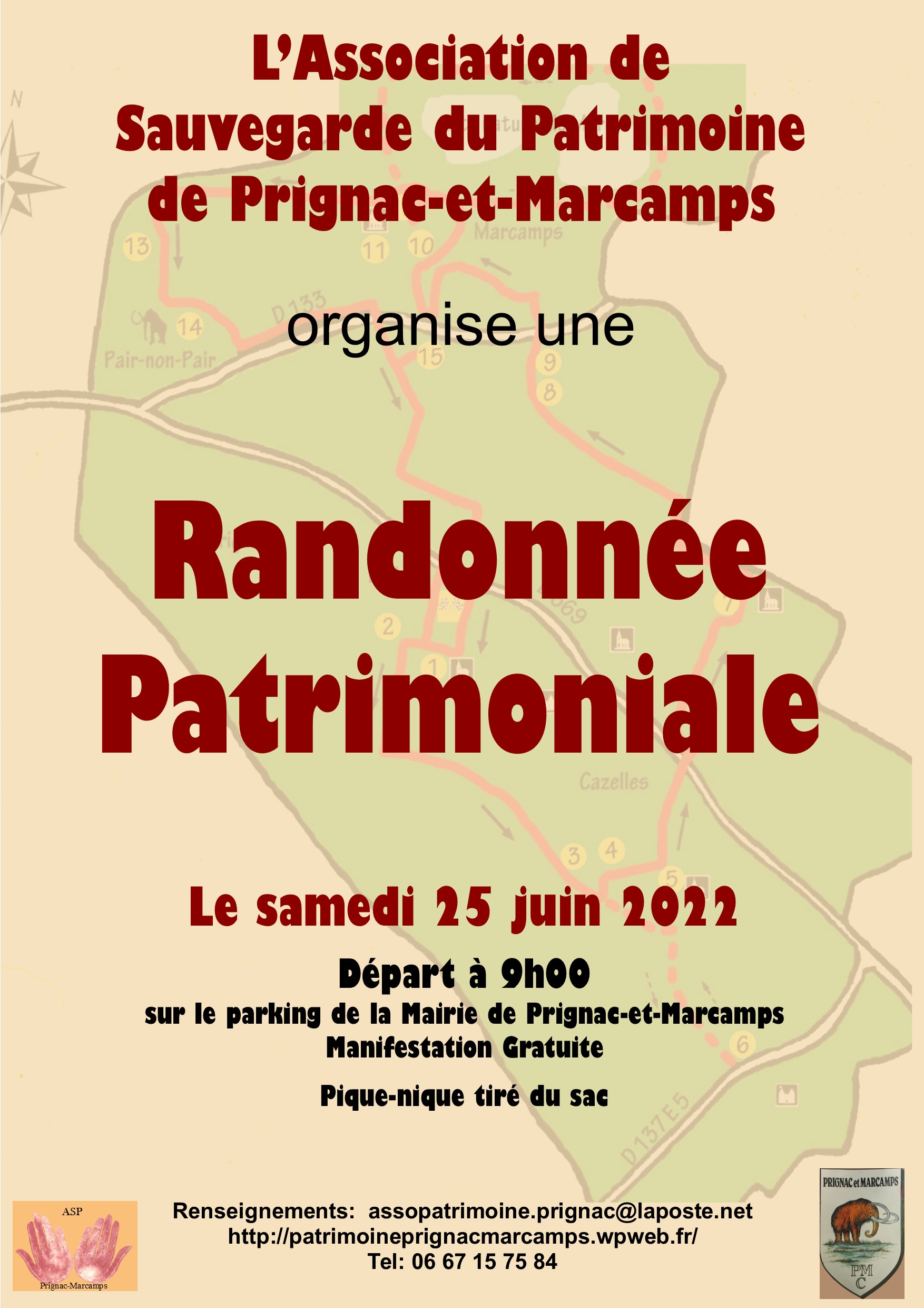 randonnée patrimoniale à Prignac le 25 juin 2022